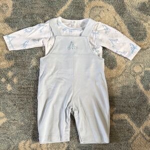 Kissy Kissy Light Blue Overalls with White Top
